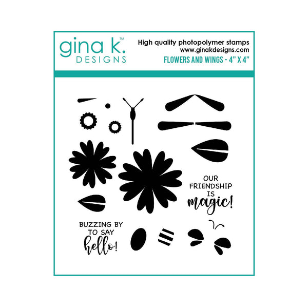 Gina K Designs Clear Stamps - Flowers and Wings