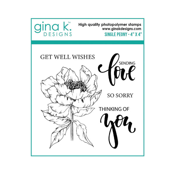 Gina K Designs Clear Mini Stamps - Peony