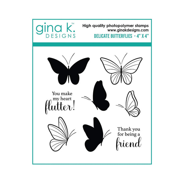 Gina K Designs Clear Stamps - Delicate Butterflies