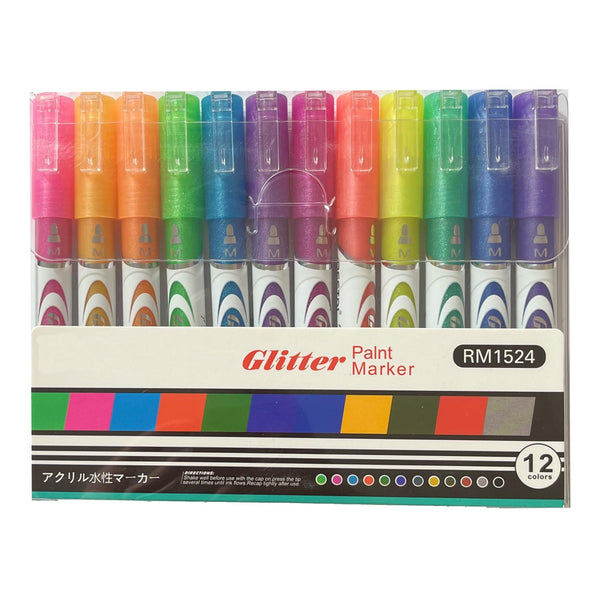 Little Tipsy Glitter Paint Markers 12pcs