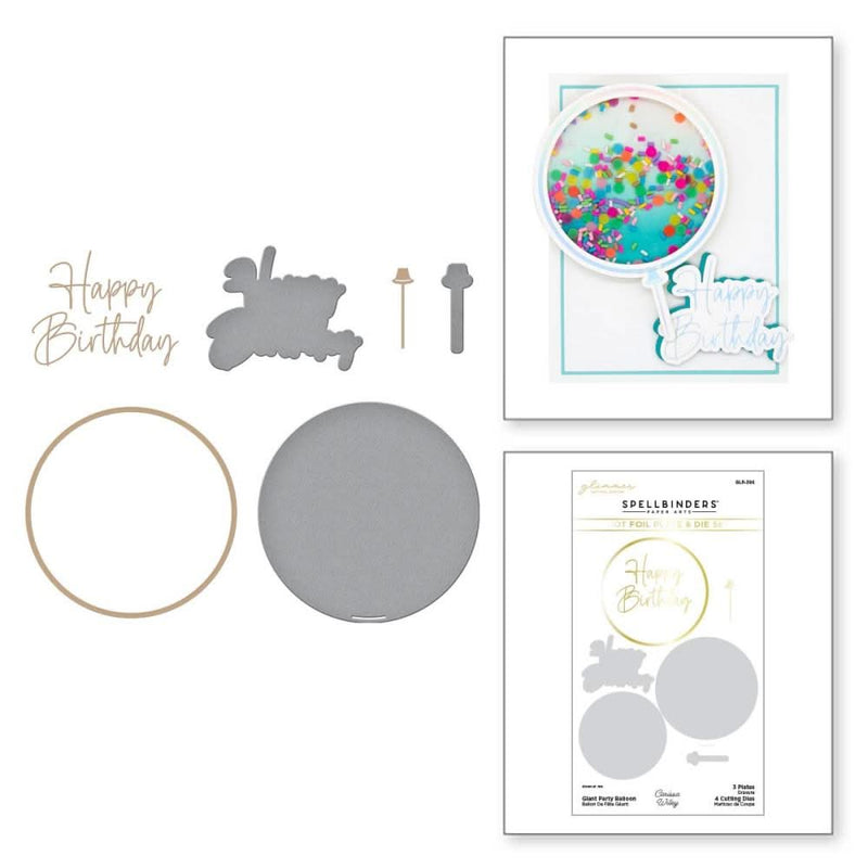Spellbinders Glimmer Hot Foil Plate & Die Set Giant Party Balloon*
