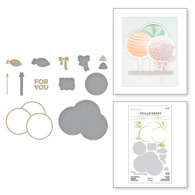 Spellbinders Glimmer Hot Foil Plate & Die Set Party Balloons Bouquet*