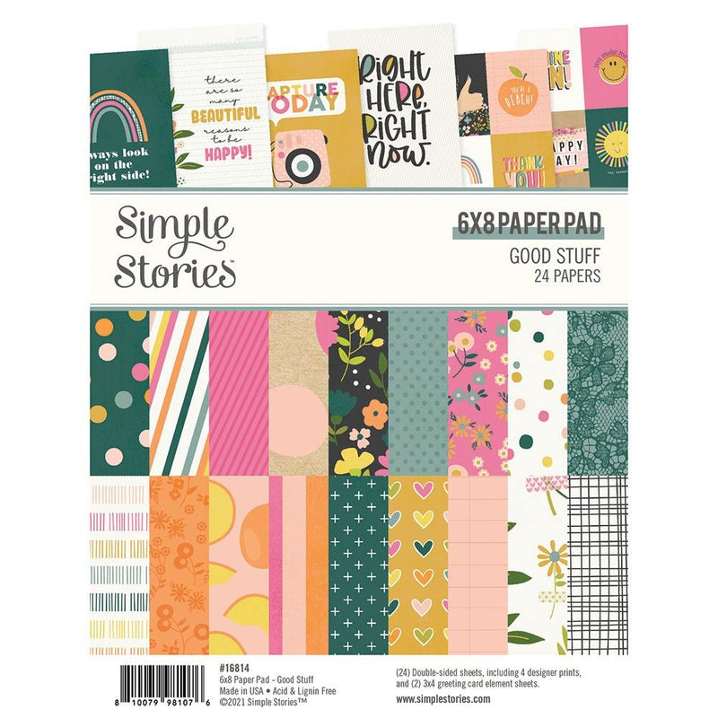 Simple Stories Double-Sided Paper Pad 6"x 8" 24 pack - Good Stuff*