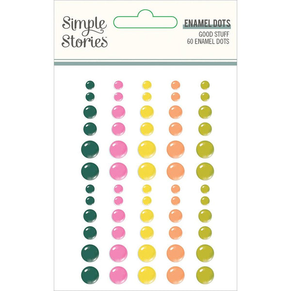 Simple Stories Good Stuff Enamel Dots Embellishments 60 pack