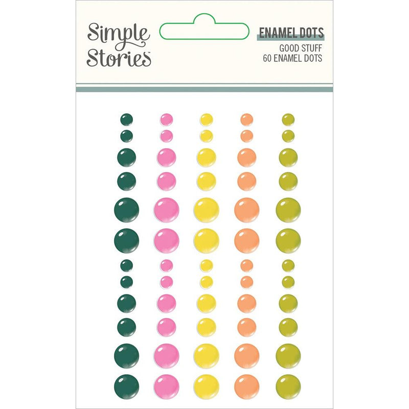 Simple Stories Good Stuff Enamel Dots Embellishments 60 pack*