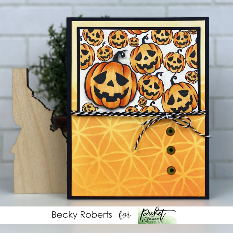 Picket Fence Studios 4in x 4in Stamp Set - Jack-O-Lanterns*