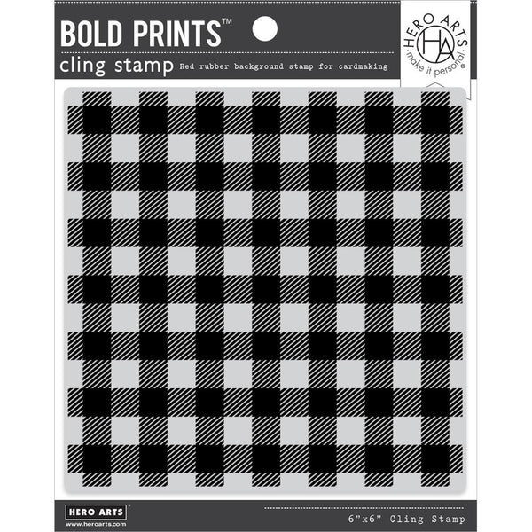 Hero Arts Background Cling Stamp - Buffalo Check Pattern Bold Prints*