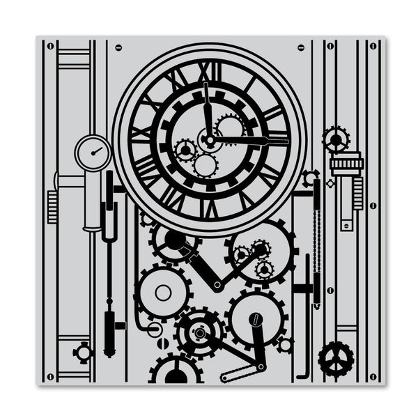 Hero Arts Cling Stamp 6"x 6" Gear Clock Bold Prints*