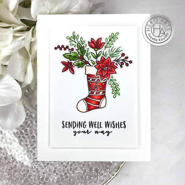 Hero Arts Clear Stamps 4in x 6in - Stocking Bouquet