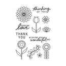 Hero Arts Clear Stamps 4"X6" - Line Art Flowers*