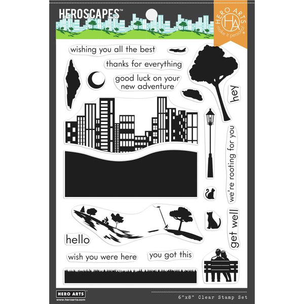 Hero Arts Clear Stamps 6"x 8" City Park Heroscape*
