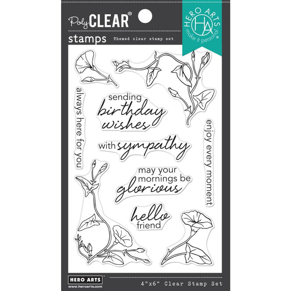 Hero Arts Clear Stamps 4"X6" - Morning Glory Messages*