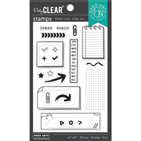 Hero Arts Clear Stamps 4"X6" Essential Journaling