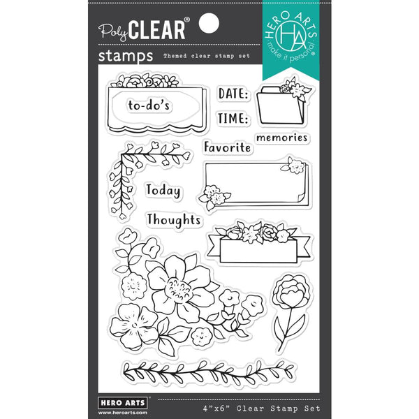 Hero Arts Clear Stamps 4"X6" Floral Journaling