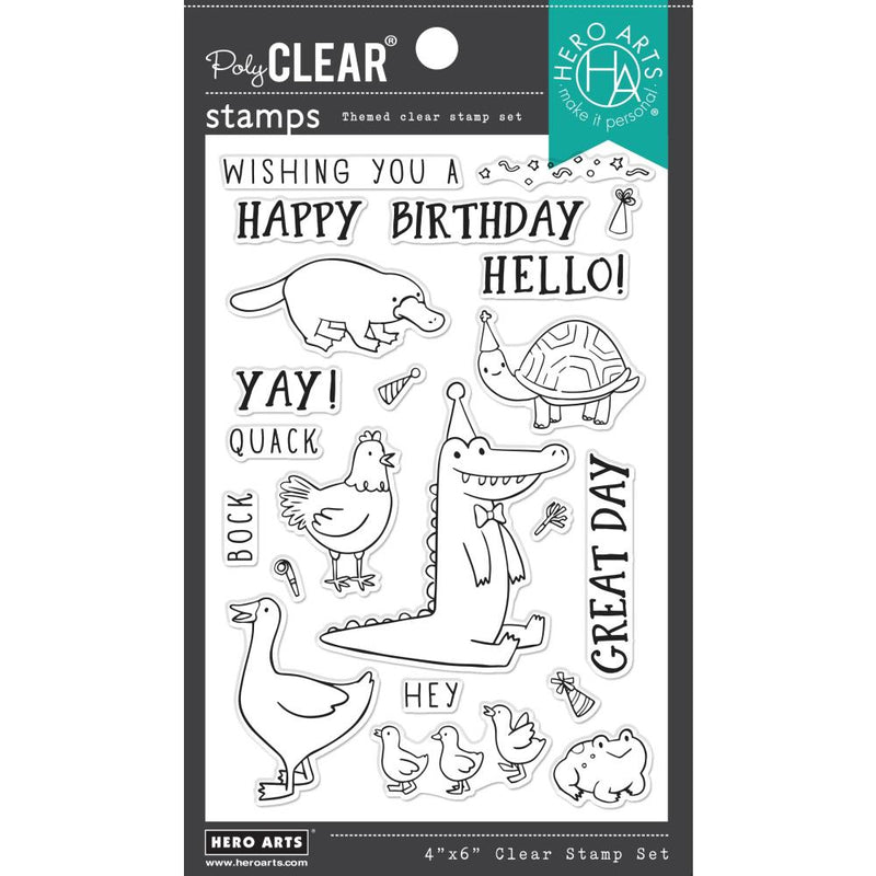 Hero Arts Clear Stamps 4"X6" Birthday Animals