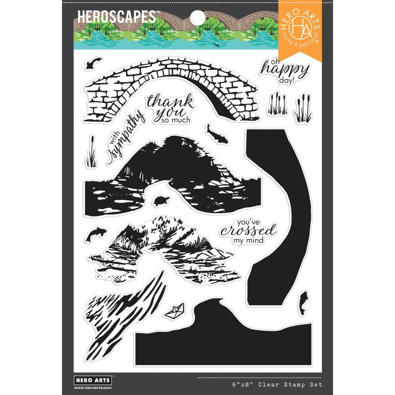 Hero Arts Clear Stamps 6"X8" Stone Bridge HeroScape