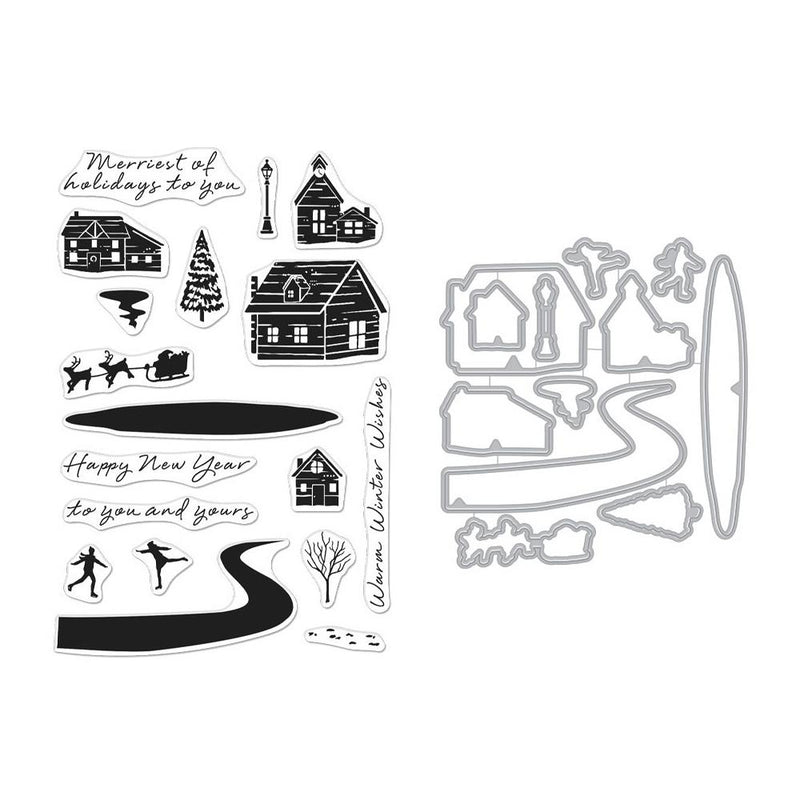 Hero Arts Clear Stamp & Die Combo - Snowy Town*