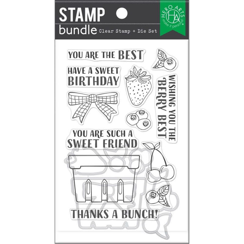 Hero Arts Clear Stamp & Die Combo Berry Basket*