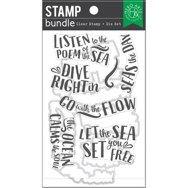 Hero Arts Clear Stamp & Die Combo Sea Quotes*