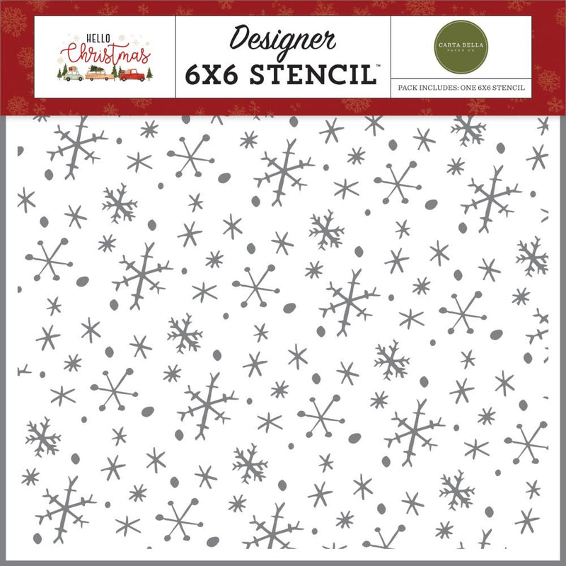 Carta Bella Stencil 6in X  6in  - Wonderland Snowflakes*