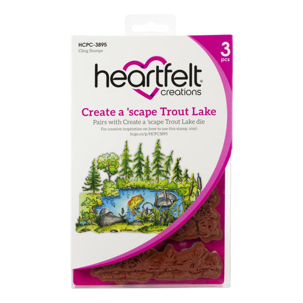 Heartfelt Creations Create A 'Scape Trout Lake Cling Rubber Stamps, Set of 3.*