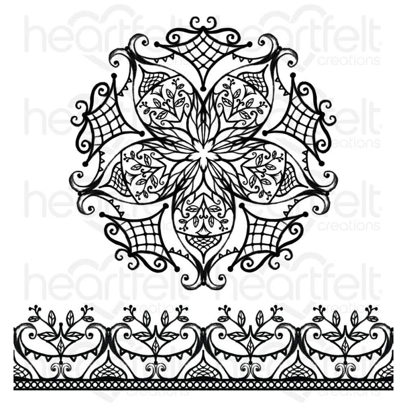 Heartfelt Creations Cling Rubber Stamp Set - Bursting Bloom Mosaics