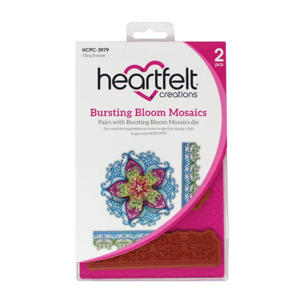 Heartfelt Creations Cling Rubber Stamp Set - Bursting Bloom Mosaics