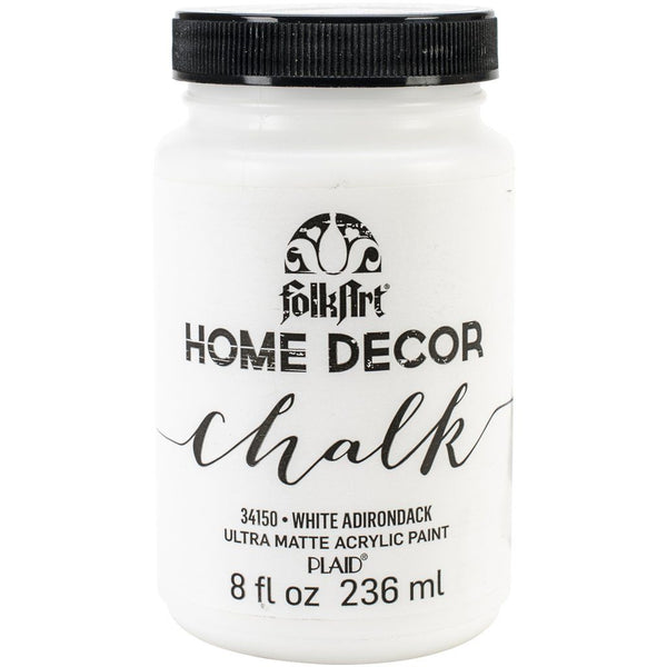 FolkArt Home Decor Chalk Paint 8oz - White Adirondack
