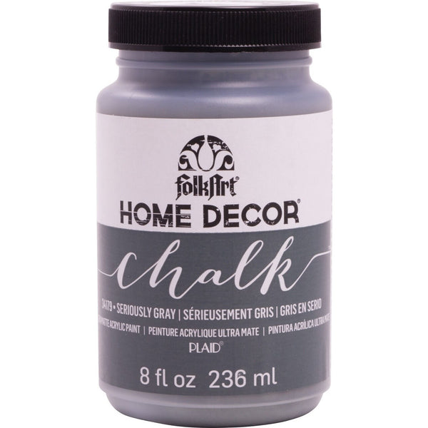 FolkArt Home Decor Chalk Paint 8oz - Seriously Gray*