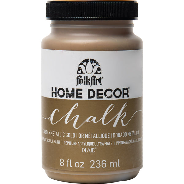 FolkArt Home Decor Chalk Paint Metallic 8oz - Gold