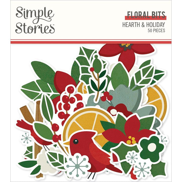 Simple Stories Hearth & Holiday - Bits & Pieces Die-Cuts 50 pack - Floral*