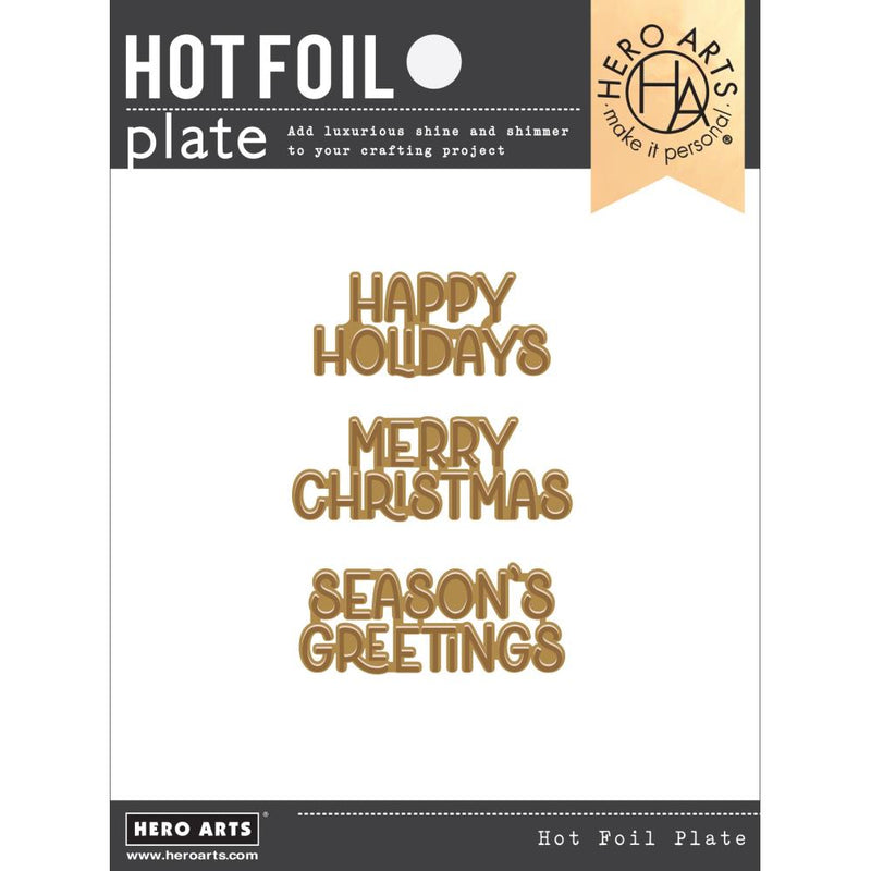 Hero Arts Hot Foil Plate Three Holiday Messages