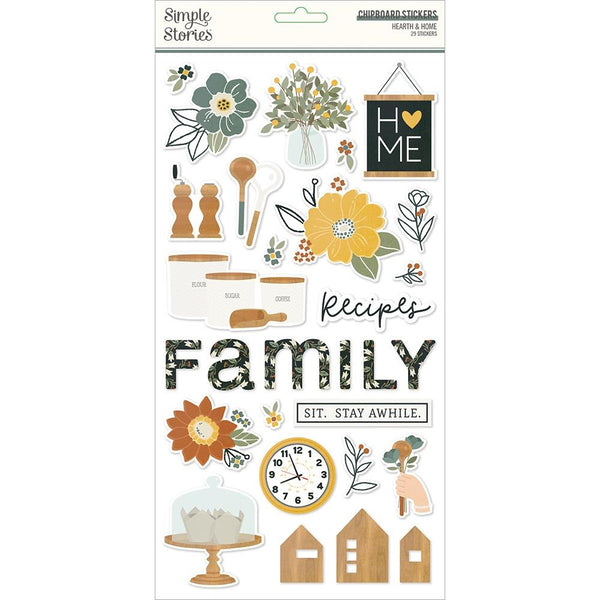 Simple Stories Hearth & Home Chipboard Stickers 6"x 12"*
