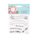 Docrafts Papermania Bellissima Clear Stamps 4"x4" - Text Banners*
