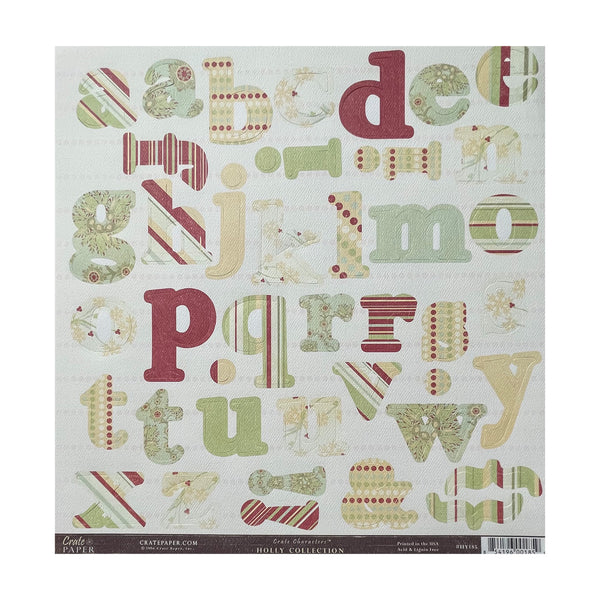 Crate Paper - Holly Collection - Single 12x12 Die-Cut Sheet - Alphabet