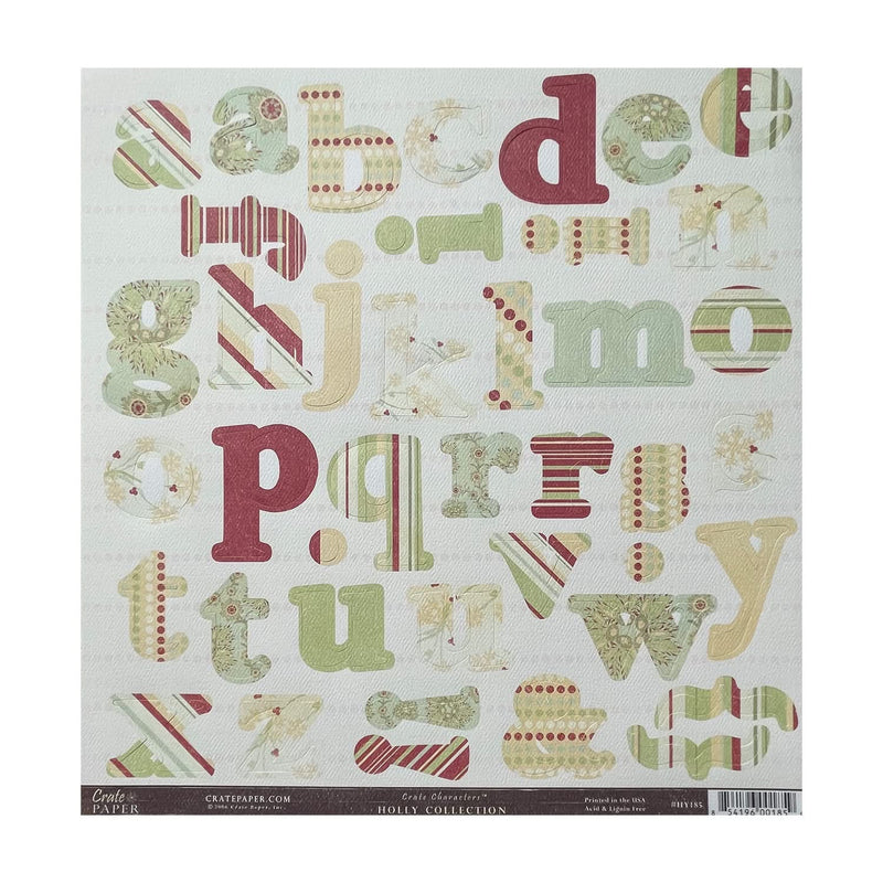 Crate Paper - Holly Collection - Single 12x12 Die-Cut Sheet - Alphabet*