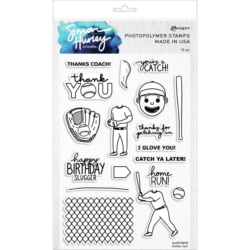 Simon Hurley create. Cling Stamps 6in x 9in - Home Run!*