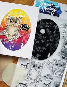 Simon Hurley create. Clear Stamps 6"X9" - Owl Buddies