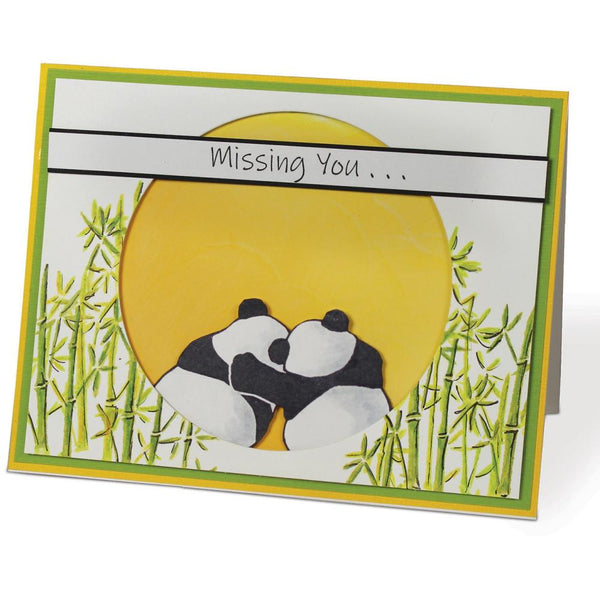 I-Crafter Clear Acrylic Stamps - Playful Pandas - 6.75x3.5 inch set