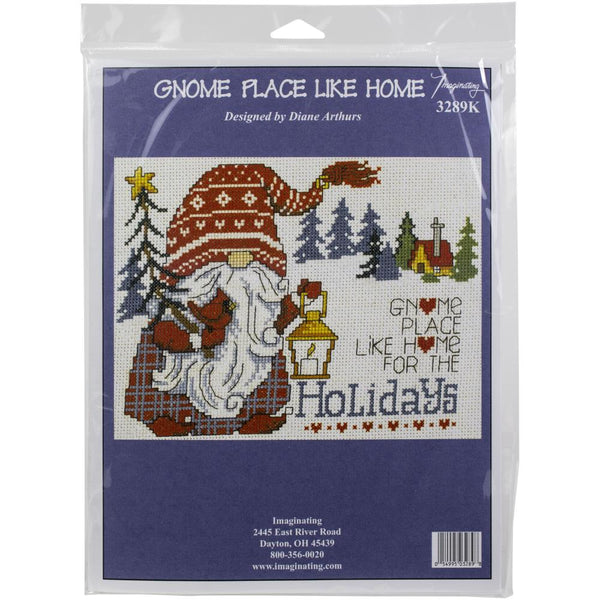 Imaginating Counted Cross Stitch Kit 8"X6" - Gnome Place Like Home (14 Count)*