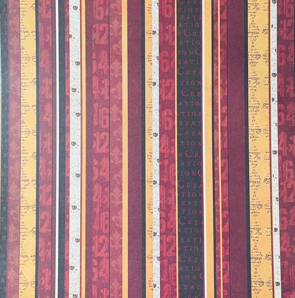 Scenic Route Paper Co - 12"x12" Single Sheet Paper - Stripe With Pattern*