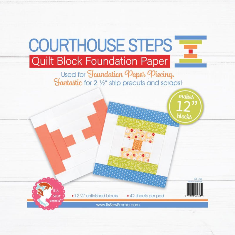 It's Sew Emma Quilt Block Foundation Paper - 12" Courthouse Steps*