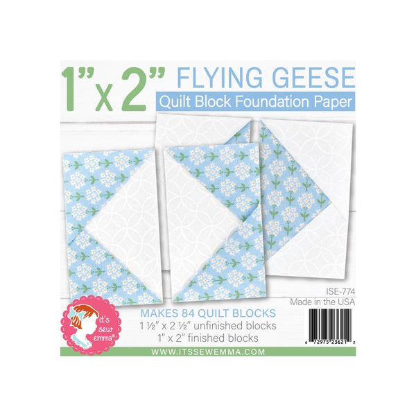 It's Sew Emma Quilt Block Foundation Paper - 1"X2" Flying Geese