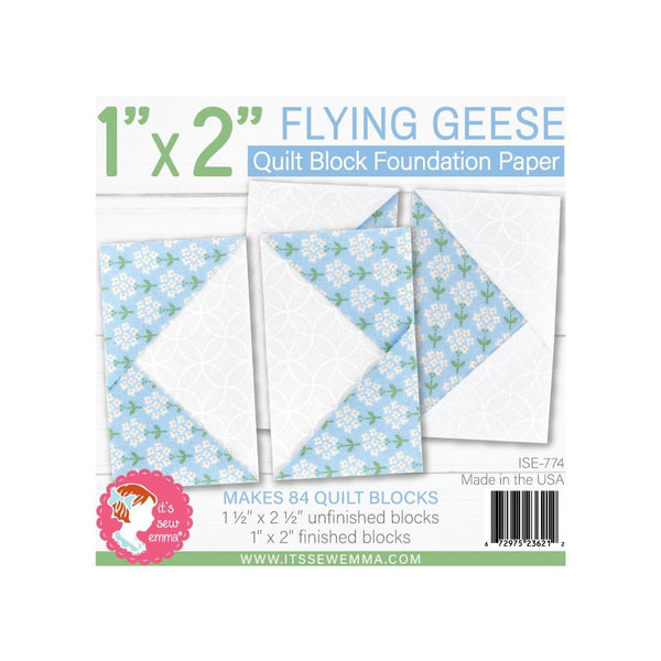 It's Sew Emma Quilt Block Foundation Paper - 1"X2" Flying Geese
