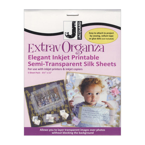 ExtravOrganza ink-jet Fabric Sheets 8.5in x 11in 5 pack Silk