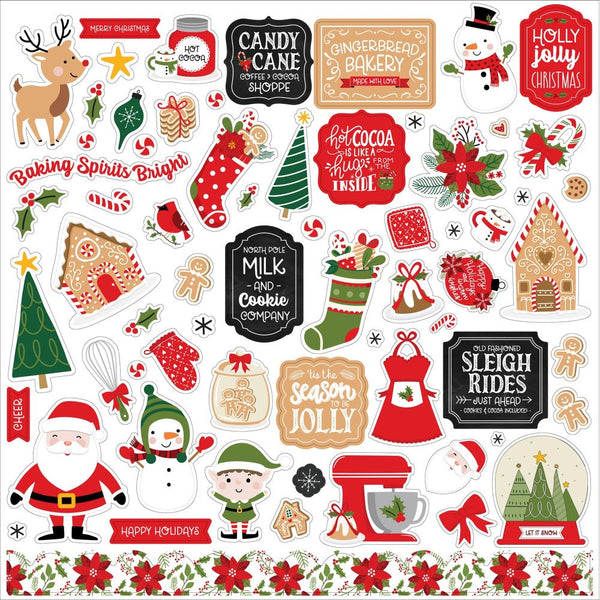 Echo Park Elements Cardstock Stickers 12"X12" Have A Holly Jolly  Christmas