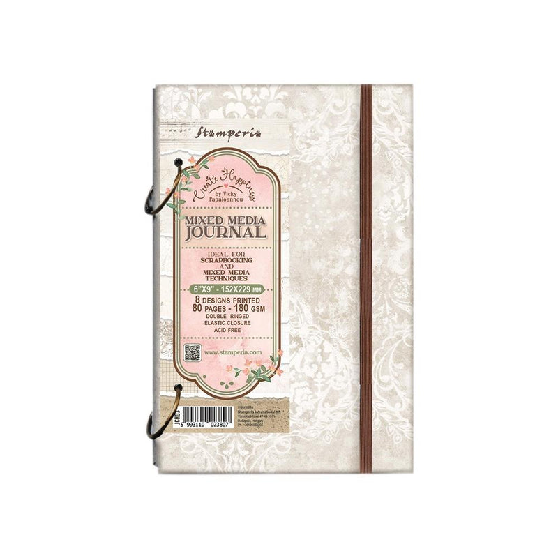 Stamperia Create Happiness Ring Mixed Media Journal 6"X9" (15x22cm) 8 Designs/80 Pages*