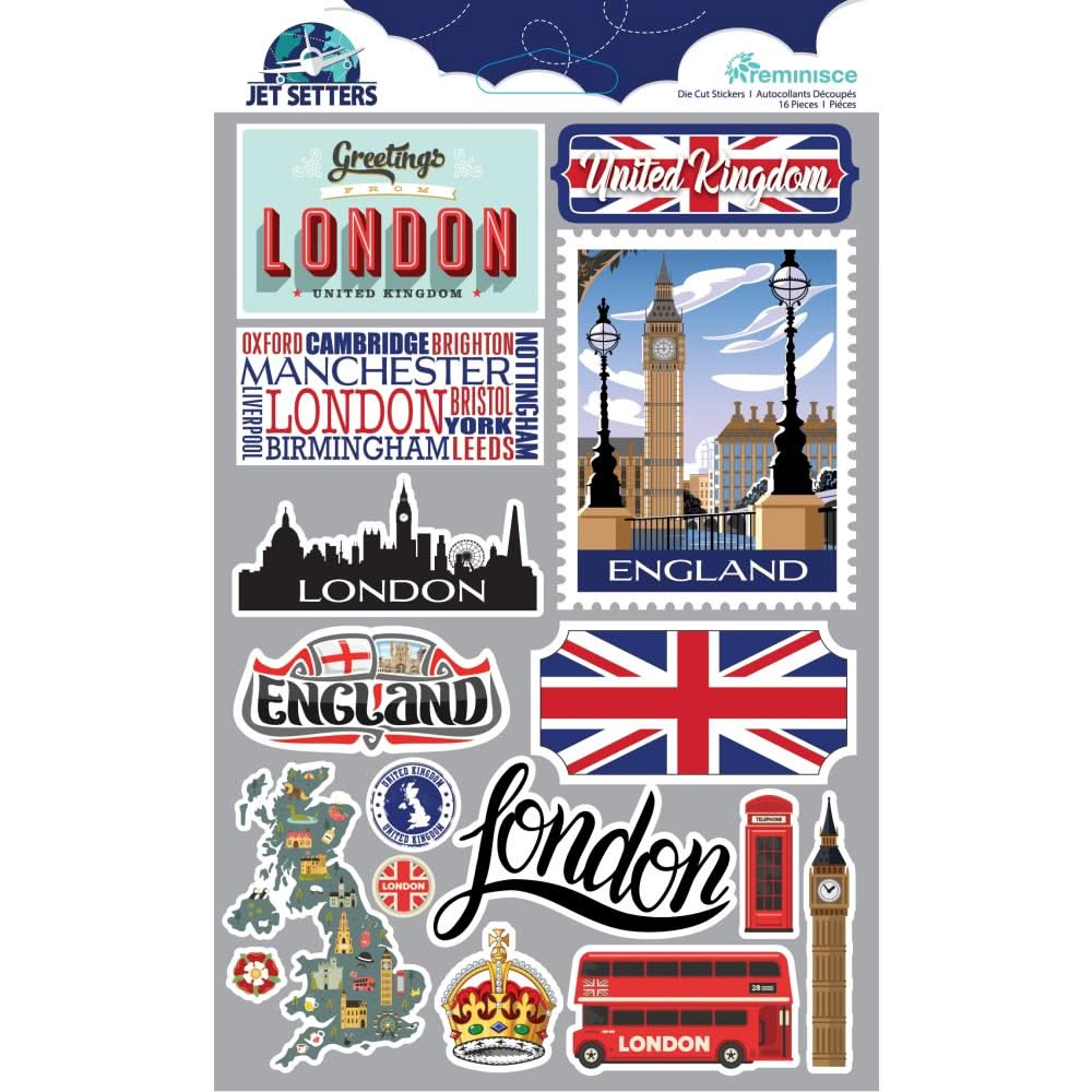 Reminisce Jet Setters 3.0 State Dimensional Stickers – Montana-Design, 3D-Aufkleber Für Scrapbooking & Deko