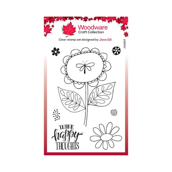 Woodware Clear Stamp 4"x 6" - Petal Doodles - Happy Thoughts*