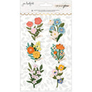 American Crafts Jen Hadfield - Live & Let Grow Layered Stickers 6 pack - Floral  with Gold Foil*